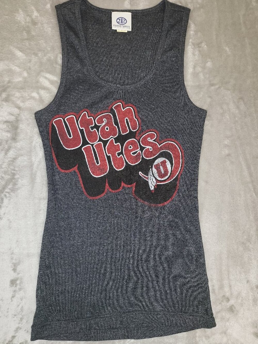 Utah Utes Fahrenheit 212 Women’s Large Graphic Tank Top Gray NCAA College